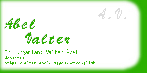 abel valter business card