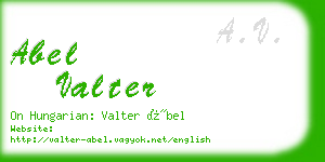 abel valter business card